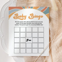 Groovy Baby Shower Bingo Gift Retro Game