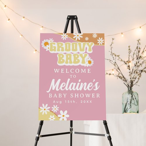 Groovy Baby Shower Boho Retro 70s Vibe Foam Board