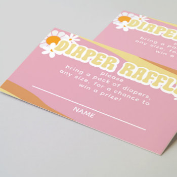 Groovy Baby Shower Diaper Raffle  70's Vibe Enclosure Card by YourMainEvent at Zazzle