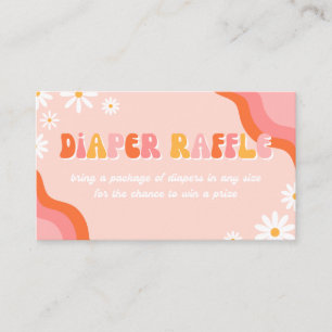 Groovy Baby Shower Diaper Raffle Cards