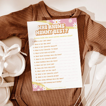 Groovy Baby Shower Games  Boho Retro  70's Vibe Menu by YourMainEvent at Zazzle