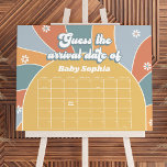 Groovy Baby Shower Guess Due Date Calendar Foam Board<br><div class="desc">Get groovy with our Groovy Baby Shower Guess Due Date Calendar Foam Board! Predict when the little one will arrive and let the good vibes flow. This trendy calendar engages your guests in a fun guessing game.</div>
