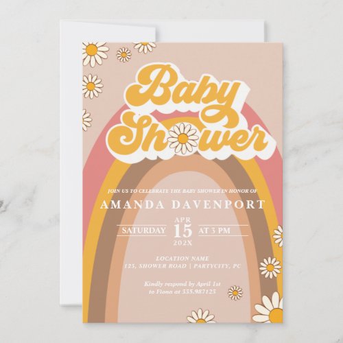 Groovy Baby shower Invitation