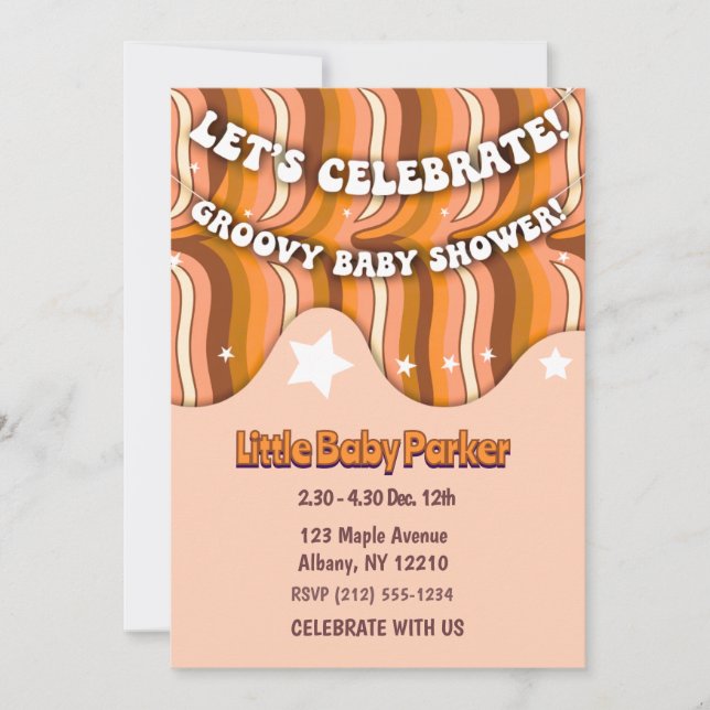 Groovy Baby Shower Invitation (Front)
