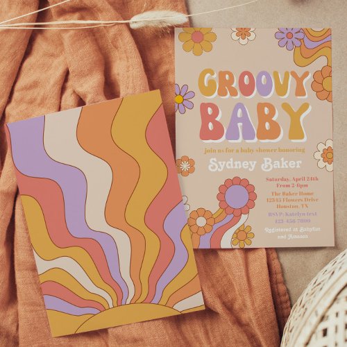 Groovy Baby Shower Invitation