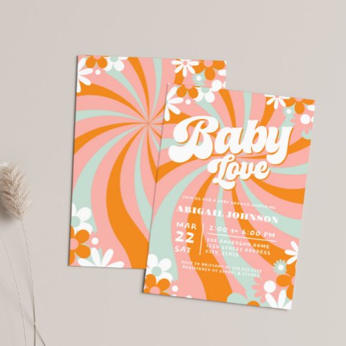 Groovy Baby Shower Invitation