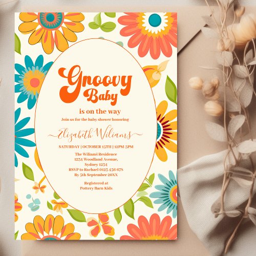 Groovy Baby Shower  Invitation