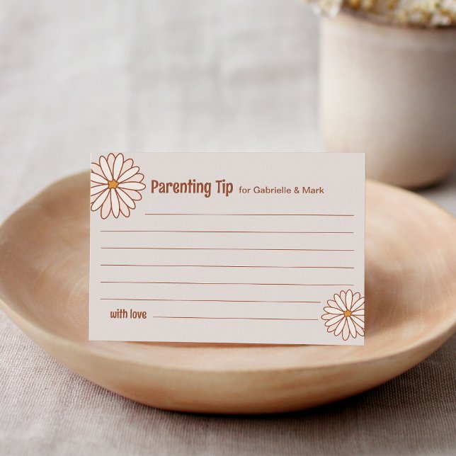 Groovy Baby Shower Parenting Tip Card (Creator Uploaded)
