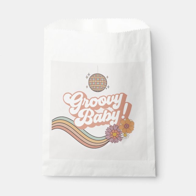 Groovy Baby Shower Party Favors Bag (Front)