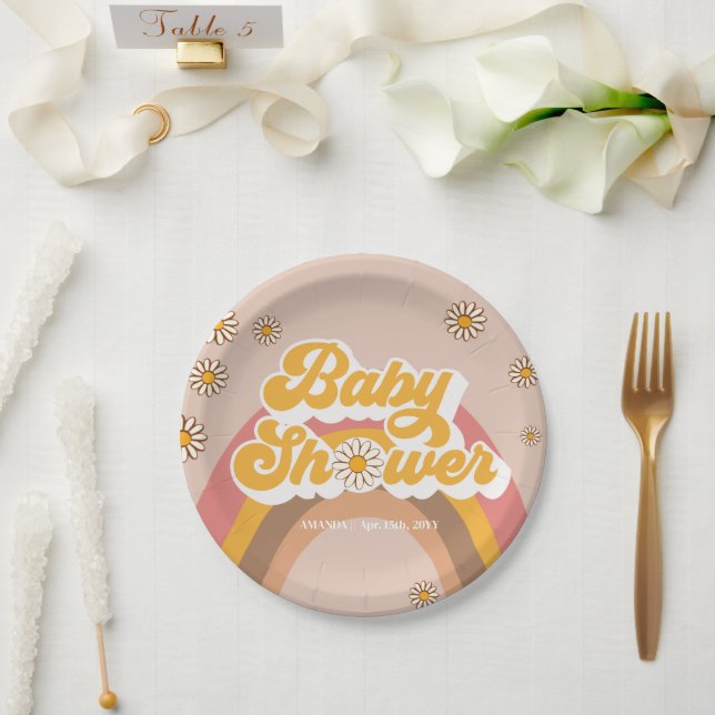 Groovy Baby shower Party Plates (Wedding)