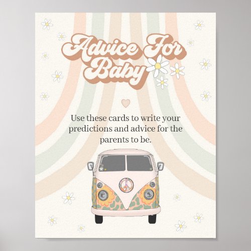 groovy baby shower retro 70s theme advice for baby poster