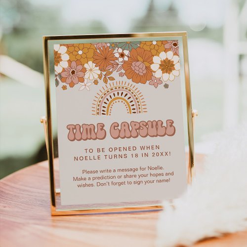 Groovy Baby Shower Time Capsule Sign