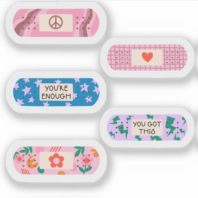 Groovy Band-Aid –Retro Motivational Healing Design Sticker (Front)
