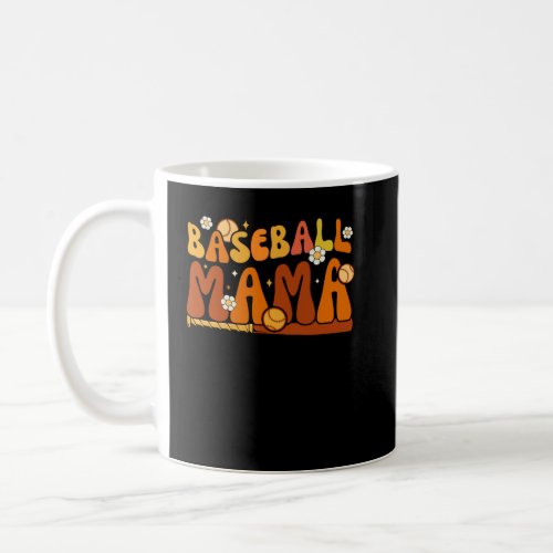 Groovy Baseball Mama Softball Pitcher Catcher Moth Coffee Mug