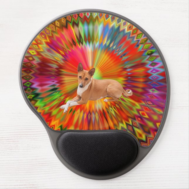 Groovy Basenji Dog  Gel Mouse Pad (Front)