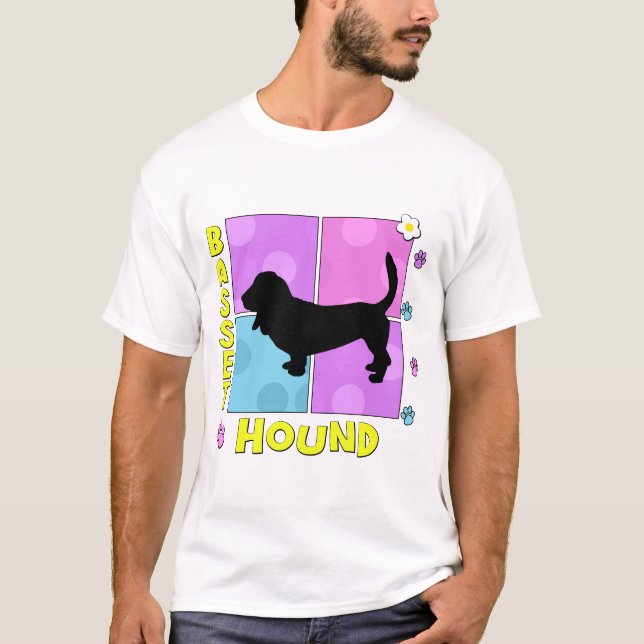 Groovy Basset Hound T-Shirt (Front)