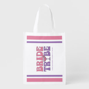 Groovy Beach Bride Bachelorette Reusable Grocery Bag