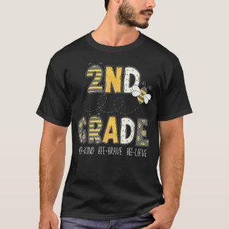 Groovy Bee Kind 2Nd Grade First Day Of Second T-Shirt