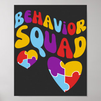 Groovy Behavior Squad Autism Awareness Month  Poster