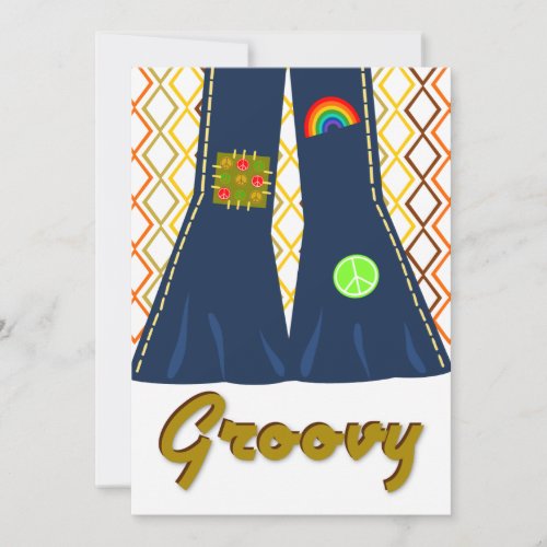 Groovy Bell Bottom 70s Theme Party Invitation