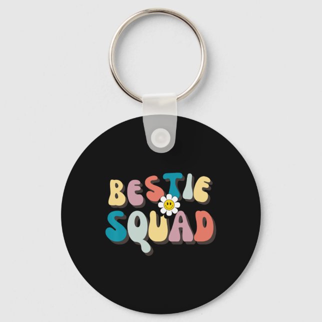 Groovy Bestie Squad Besties Trip Besties Matching  Keychain (Front)