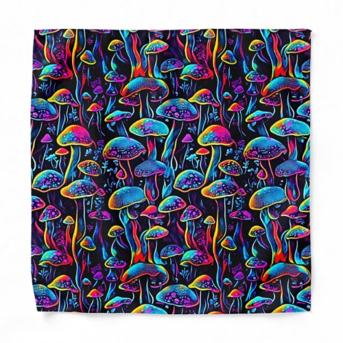 Groovy Bioluminescent Mushroom Bandana