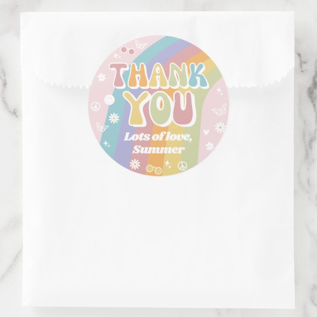Groovy Birthday Favor Tag | Groovy Sticker (Bag)
