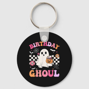 Groovy Birthday Ghoul Spooky Season Halloween Birt Keychain