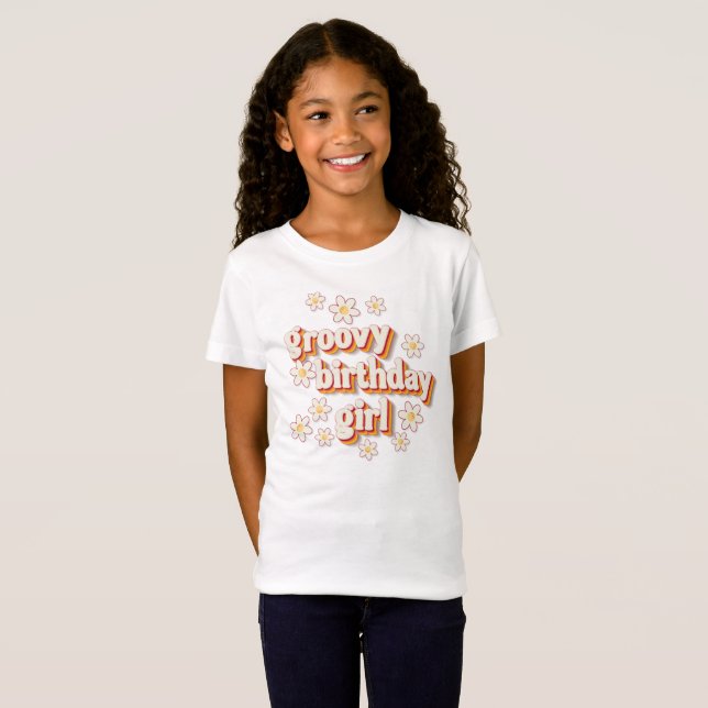 Groovy Birthday Girl T-Shirt | Retro Daisy Boho Pa (Front Full)