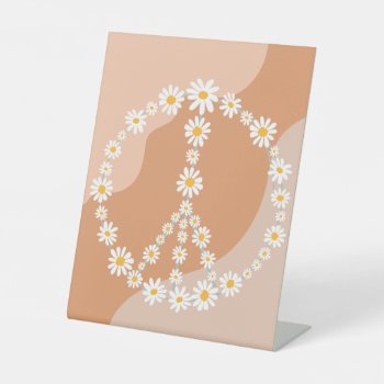 Groovy Birthday Party Boho Daisy Decorations Table Pedestal Sign by PixelPerfectionParty at Zazzle