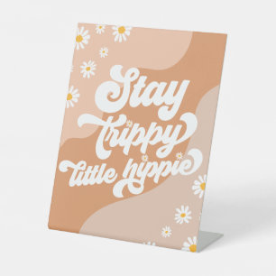 Groovy Birthday Party Boho Daisy Decorations Table Pedestal Sign