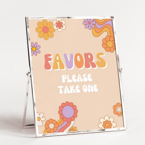 Groovy Birthday Party Favors Sign