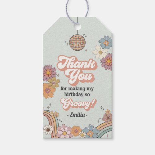 Groovy Birthday Party Retro Favor Tags