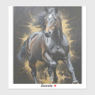 groovy black horse sticker