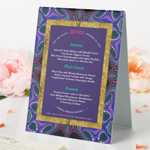 Groovy Blacklight Love Special Event Menu Table Tent