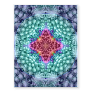 Groovy Blue Kaleidoscope   Temporary Tattoos