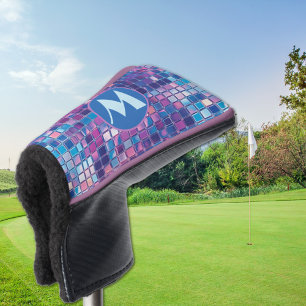 Groovy Blue & Purple Disco Ball Personalized Golf Head Cover