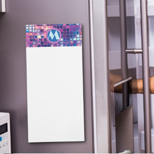 Groovy Blue & Purple Disco Ball Personalized Magnetic Notepad