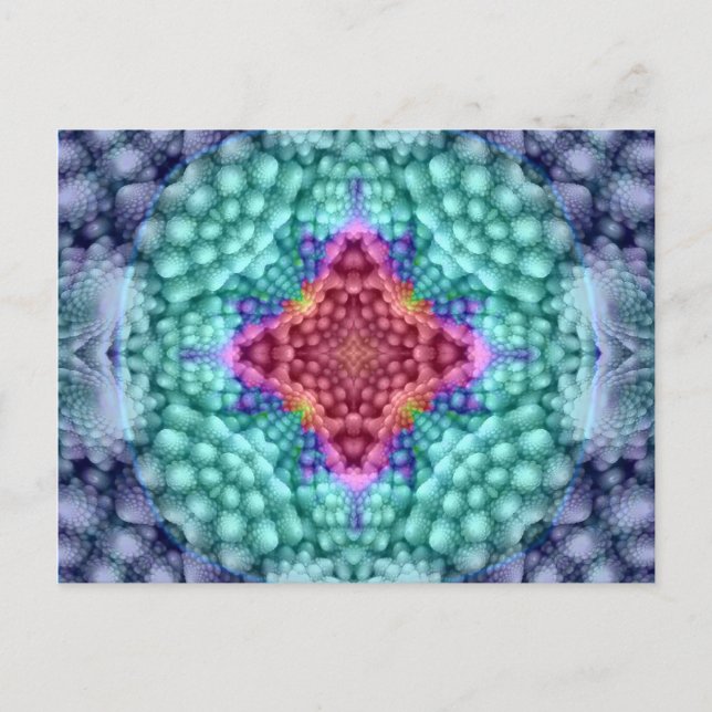 Groovy Blue Vintage Kaleidoscope   Postcards (Front)