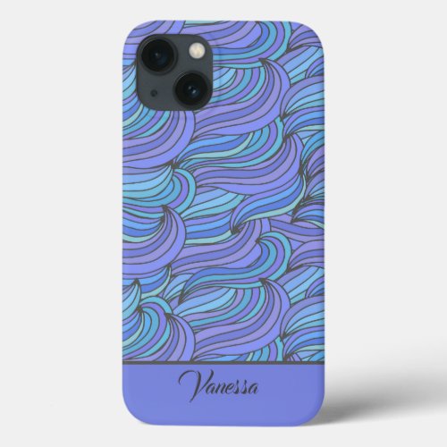 Groovy Blue Waves iPhone 13 Case