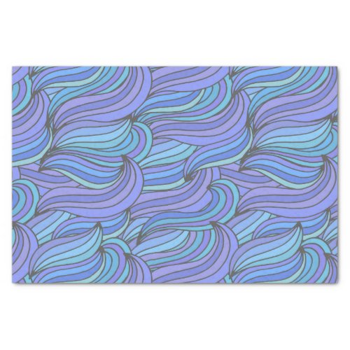 Groovy Blue Waves Tissue Paper