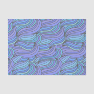 Groovy Blue Waves Tissue Paper