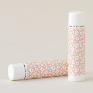 Groovy Blush Boho Daisy Floral Garden Pattern Lip Balm