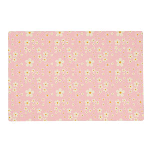 Groovy Blush Boho Daisy Floral Garden Pattern Wrap Placemat