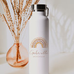 GROOVY Bohemian Rainbow Bridesmaid Water Bottle<br><div class="desc">The Groovy Bohemian Collection - a unique and eye-catching collection that blends retro florals and rainbow with a neutral and earthy palette, bringing a touch of the hippie 70's style. This collection is perfect for those who appreciate the beauty of nature and the free-spirited bohemian lifestyle. This collection is both...</div>