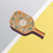 Groovy Boho 70s Retro Floral Cool Seventies Hippie Pickleball Paddle