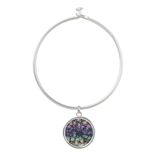 Groovy Boho Bubbles Eclectic Uingender Pride Flag Bangle Bracelet (Front)