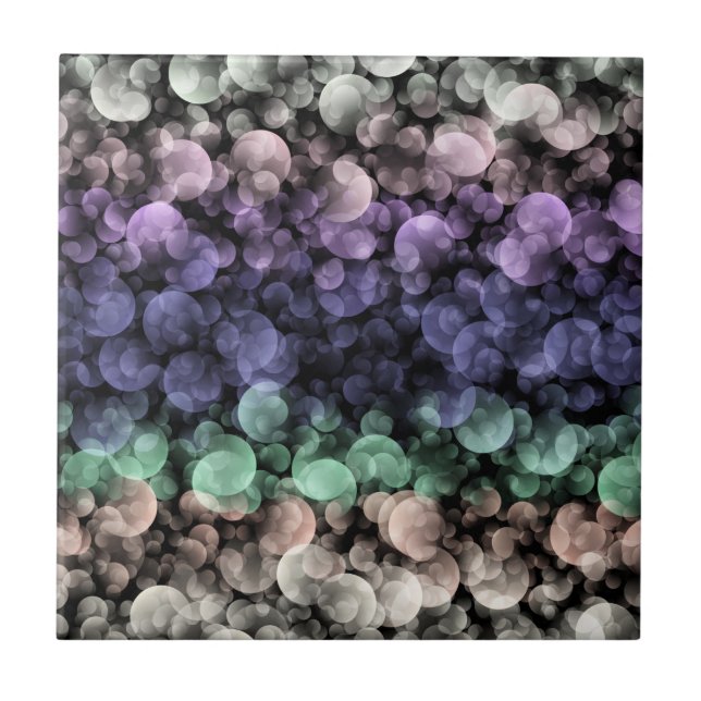 Groovy Boho Bubbles Eclectic Uingender Pride Flag Ceramic Tile (Front)