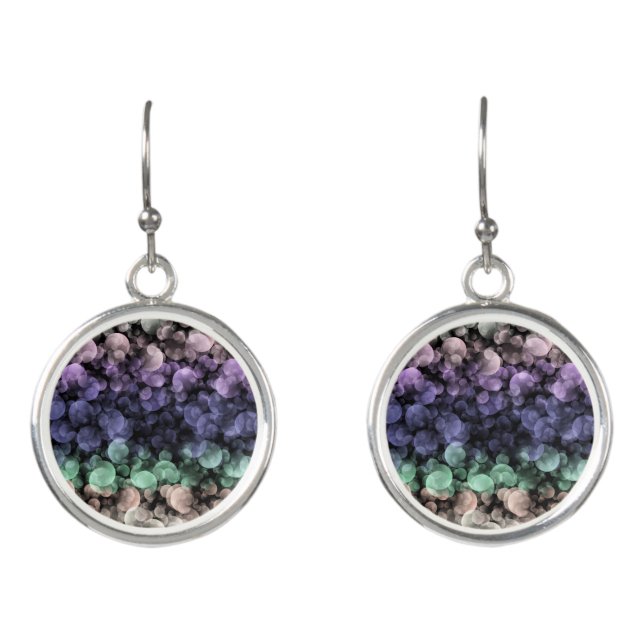 Groovy Boho Bubbles Eclectic Uingender Pride Flag Earrings (Front)