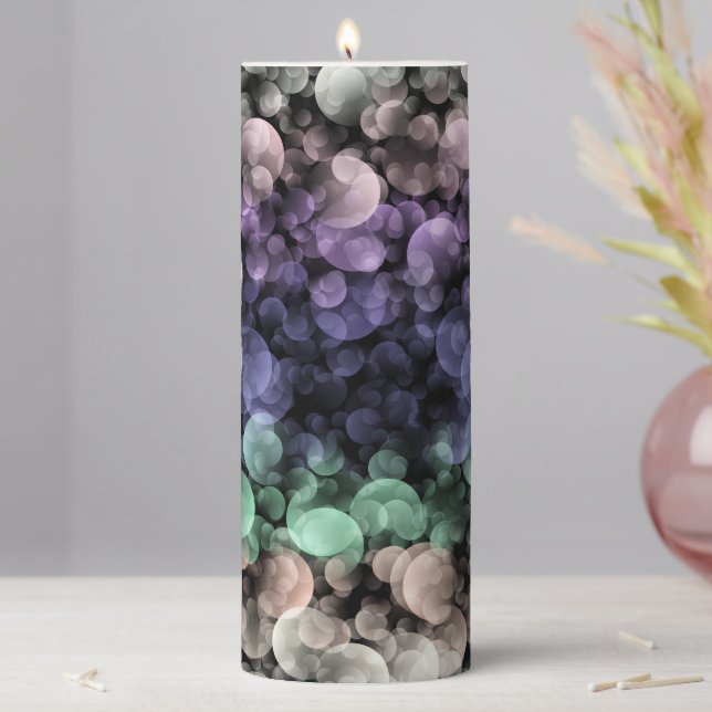 Groovy Boho Bubbles Eclectic Uingender Pride Flag Pillar Candle (In Situ)